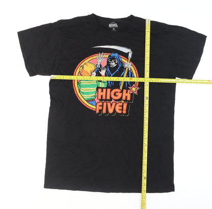 Steven Rhodes Men's Black Funny Graphic T-Shirt Size M
