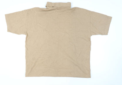 Marks and Spencer Women Beige Roll Neck Short Sleeve Pullover Jumper Size 24