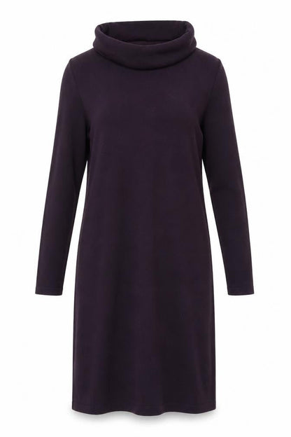 Kew Women Purple Wool Blend Roll Neck Knit Sweater Dress M