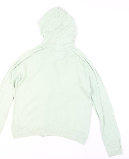 Mantaray Women’s Mint Green Full Zip Hoodie Size 10 Cotton Knit