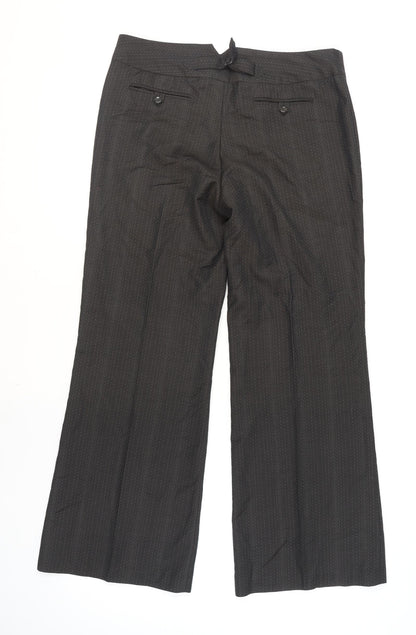Next Women Black Pinstripe Wool Blend Trouser Suit Pants Size 14