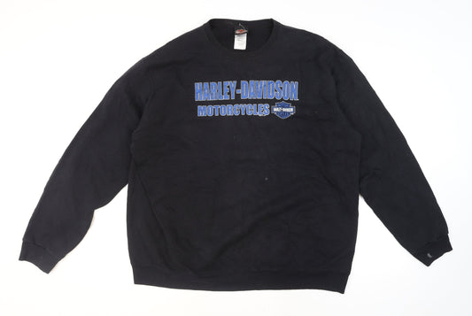 Harley-Davidson Men’s Black 2XL Pullover Sweatshirt Biker Graphic
