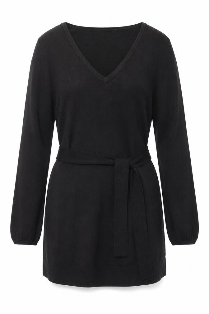 Marks and Spencer Women's Black Size 8 Knit Belted Wrap Dress