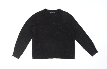 Marks and Spencer Womens Black Chunky Knit Wool Jumper Size S