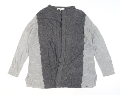 Country Casuals Women Grey Wool Blend Cardigan M Round Neck Knit