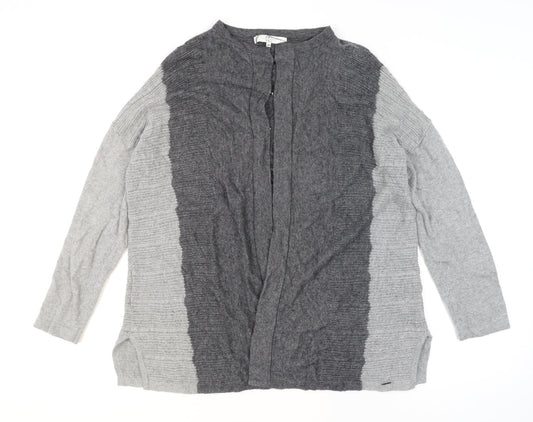 Country Casuals Women Grey Wool Blend Cardigan M Round Neck Knit