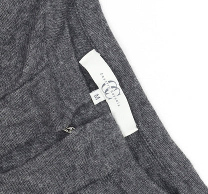 Country Casuals Women Grey Wool Blend Cardigan M Round Neck Knit