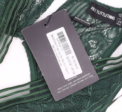 PrettyLittleThing Women’s Green Lace Bodycon Midi Dress Size 10