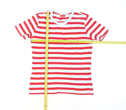 Valentino Rudy Women's Red Striped Cotton T-Shirt Size 2