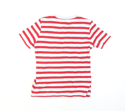 Valentino Rudy Women's Red Striped Cotton T-Shirt Size 2