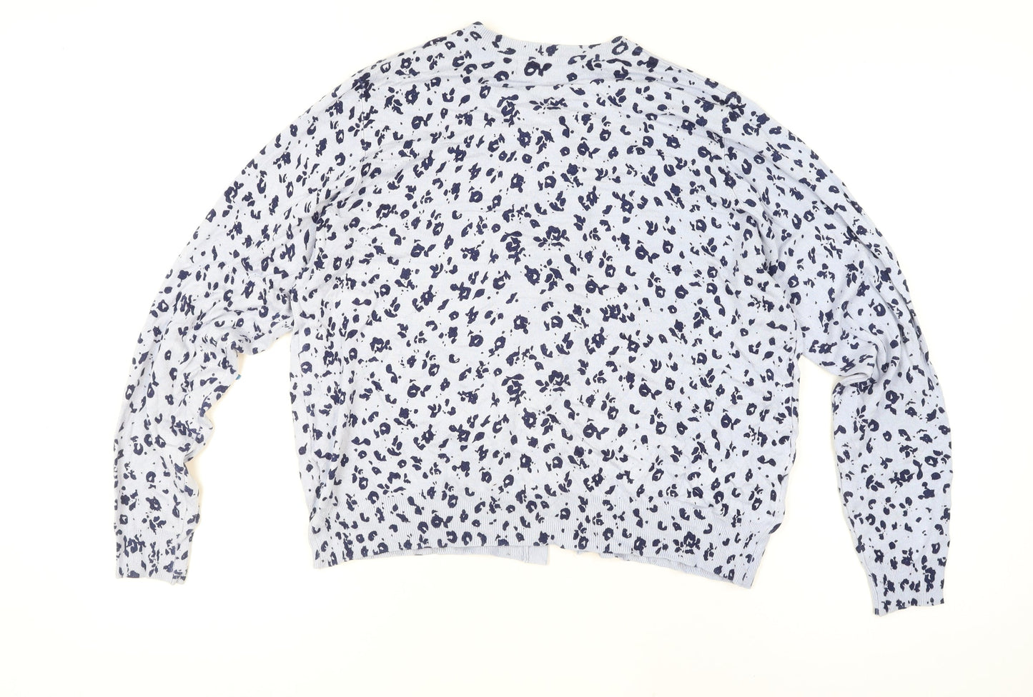 Marks and Spencer Womens Blue Animal Print Cardigan Size 20