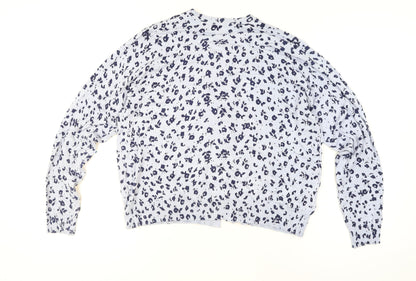 Marks and Spencer Womens Blue Animal Print Cardigan Size 20