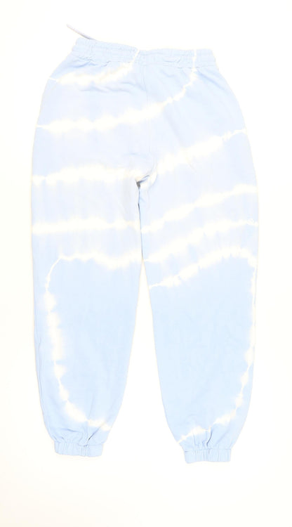 Bershka Women Blue Tie Dye Jogger Size 8 Cotton Blend Activewear Trousers