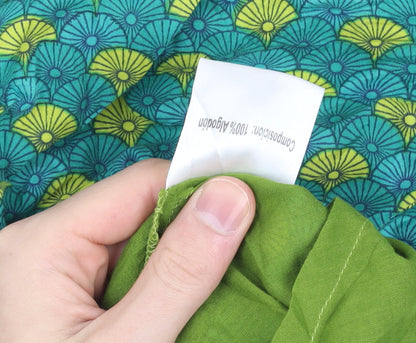 Pranella Women's Green A-Line Cotton Summer Dress Size M