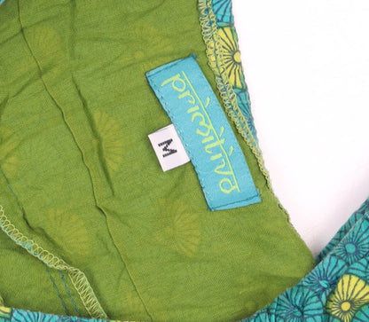 Pranella Women's Green A-Line Cotton Summer Dress Size M