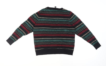 M&Co Women’s Petite Multicoloured Striped Metallic Knit Jumper Size 12