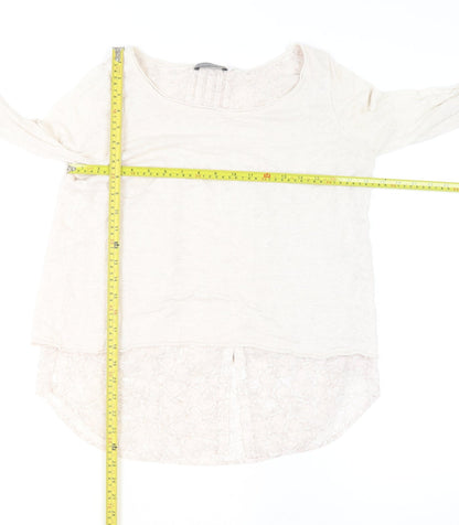 Mint Velvet Women's Ivory Linen Floral Tunic Blouse Size 10