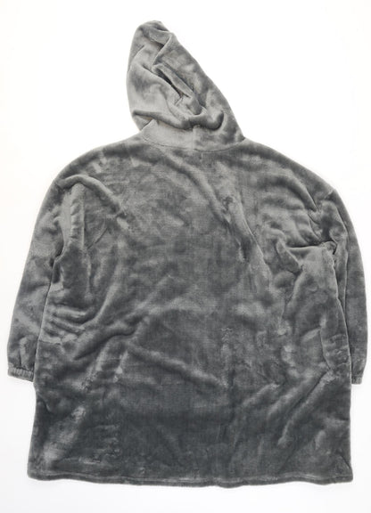 Studio Mens Grey Fleece Hooded Robe L/XL Winter Nightwear