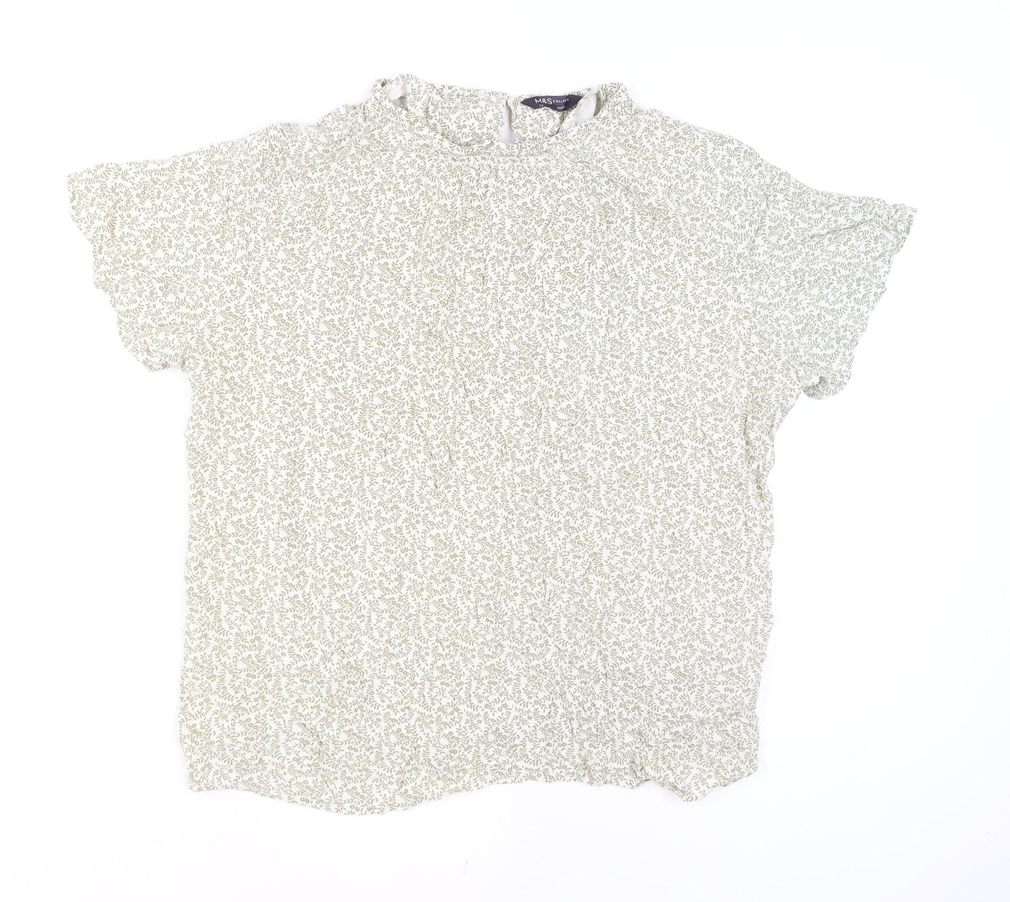 Marks and Spencer Women’s Ivory Floral Viscose Blouse Size 14