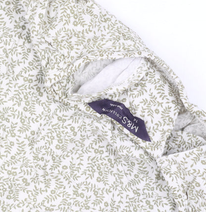 Marks and Spencer Women’s Ivory Floral Viscose Blouse Size 14