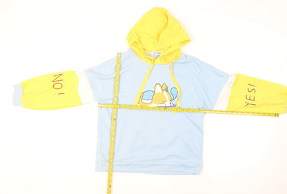 Rujiaxiang Boys Light Blue and Yellow Pullover Hoodie M Cartoon Dog Print