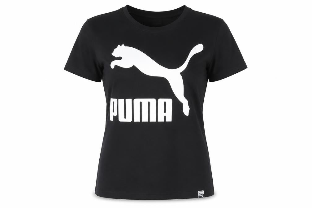 Puma Women’s Black Logo T-Shirt Size 10 Short Sleeve Cotton