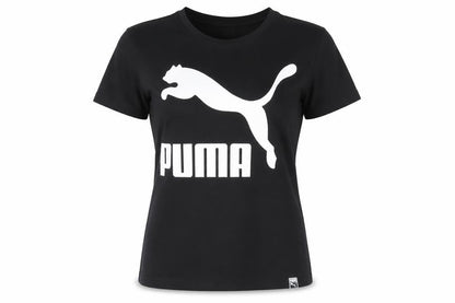 Puma Women’s Black Logo T-Shirt Size 10 Short Sleeve Cotton