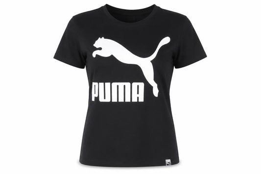 Puma Women’s Black Logo T-Shirt Size 10 Short Sleeve Cotton