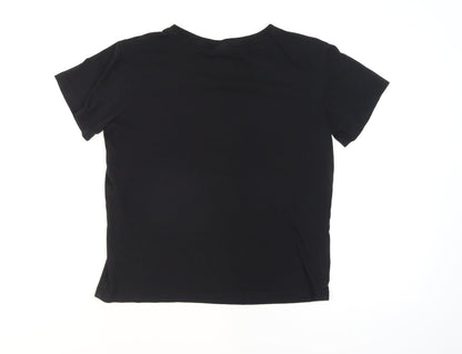 Puma Women’s Black Logo T-Shirt Size 10 Short Sleeve Cotton