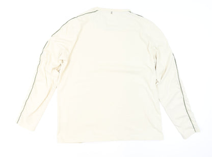 Pretty Green Men's Ivory Long Sleeve Cotton Top XL