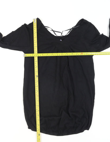 Maternity Black V-Neck Tunic Blouse Women’s Size 10