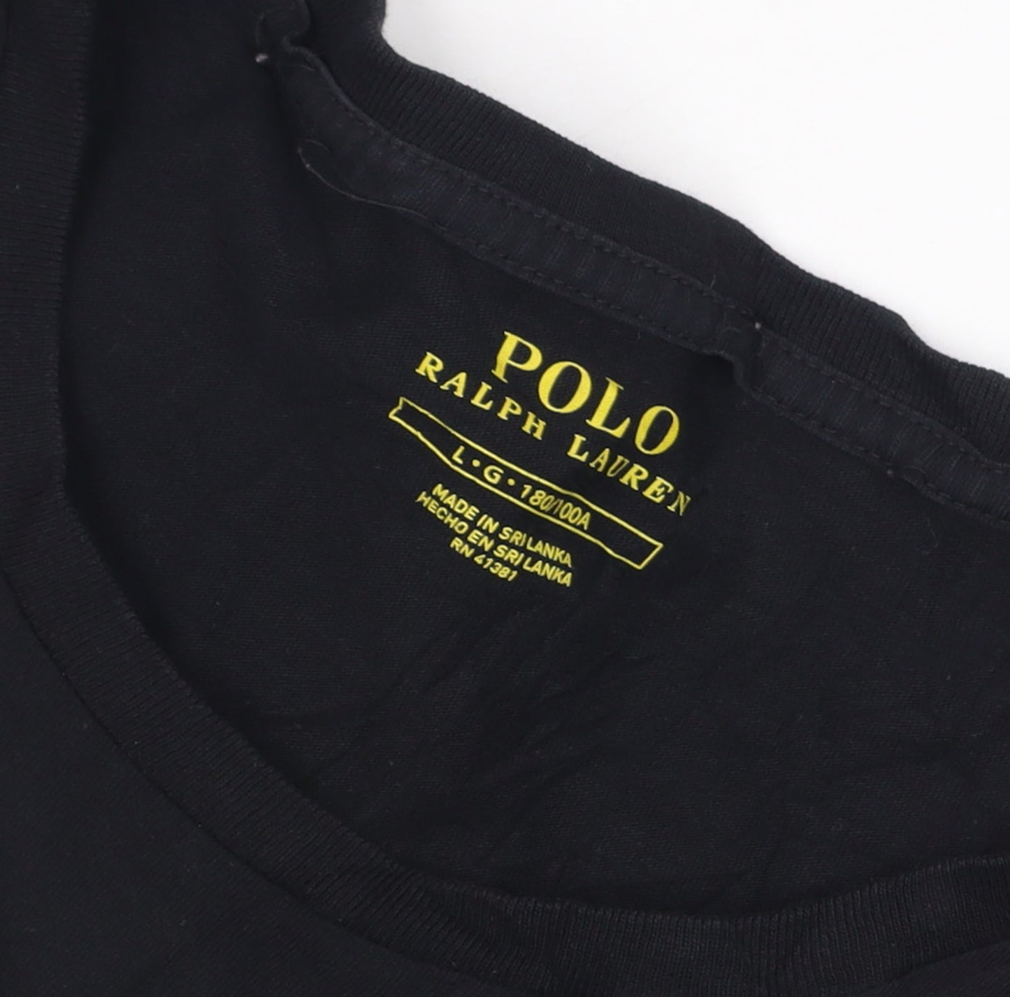 Polo Ralph Lauren Men's Black Crew Neck Cotton T-Shirt L