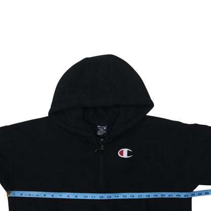 Champion Women Black Small 1/4 Zip Fleece Hoodie Pullover Casual