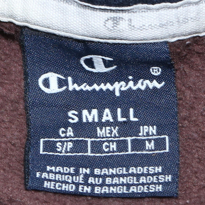 Champion Men's Brown Small Pullover Hoodie with Logo Print