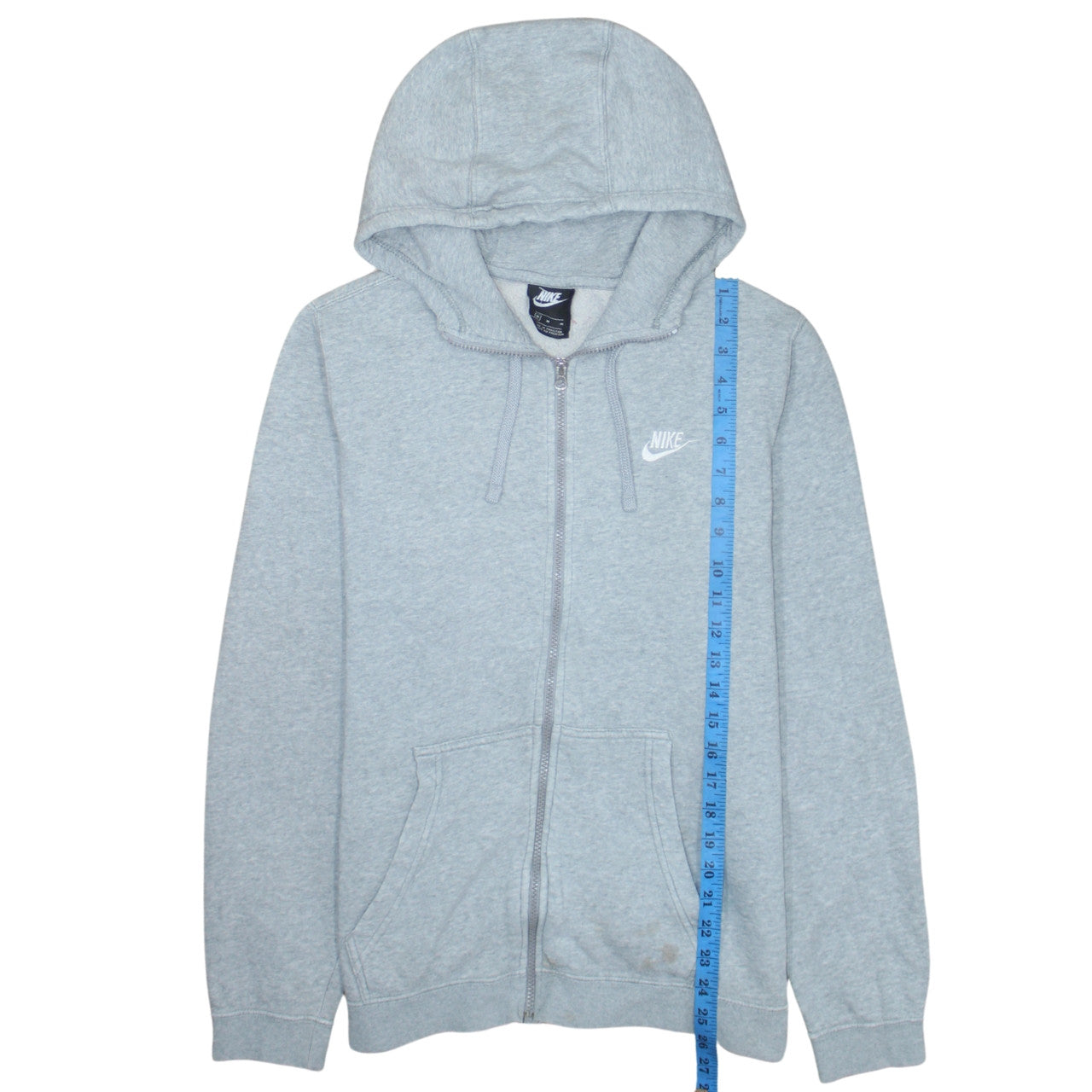 Nike Men’s Grey Full Zip Hoodie Size M Fleece Sweatshirt