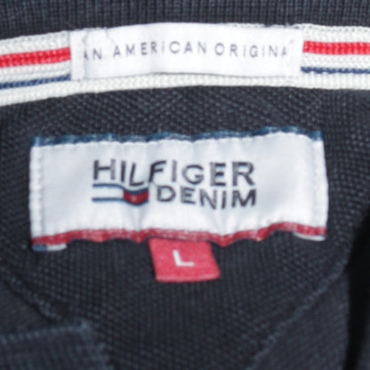 Tommy Hilfiger Men’s Black Cotton Polo Shirt Size L Classic Fit
