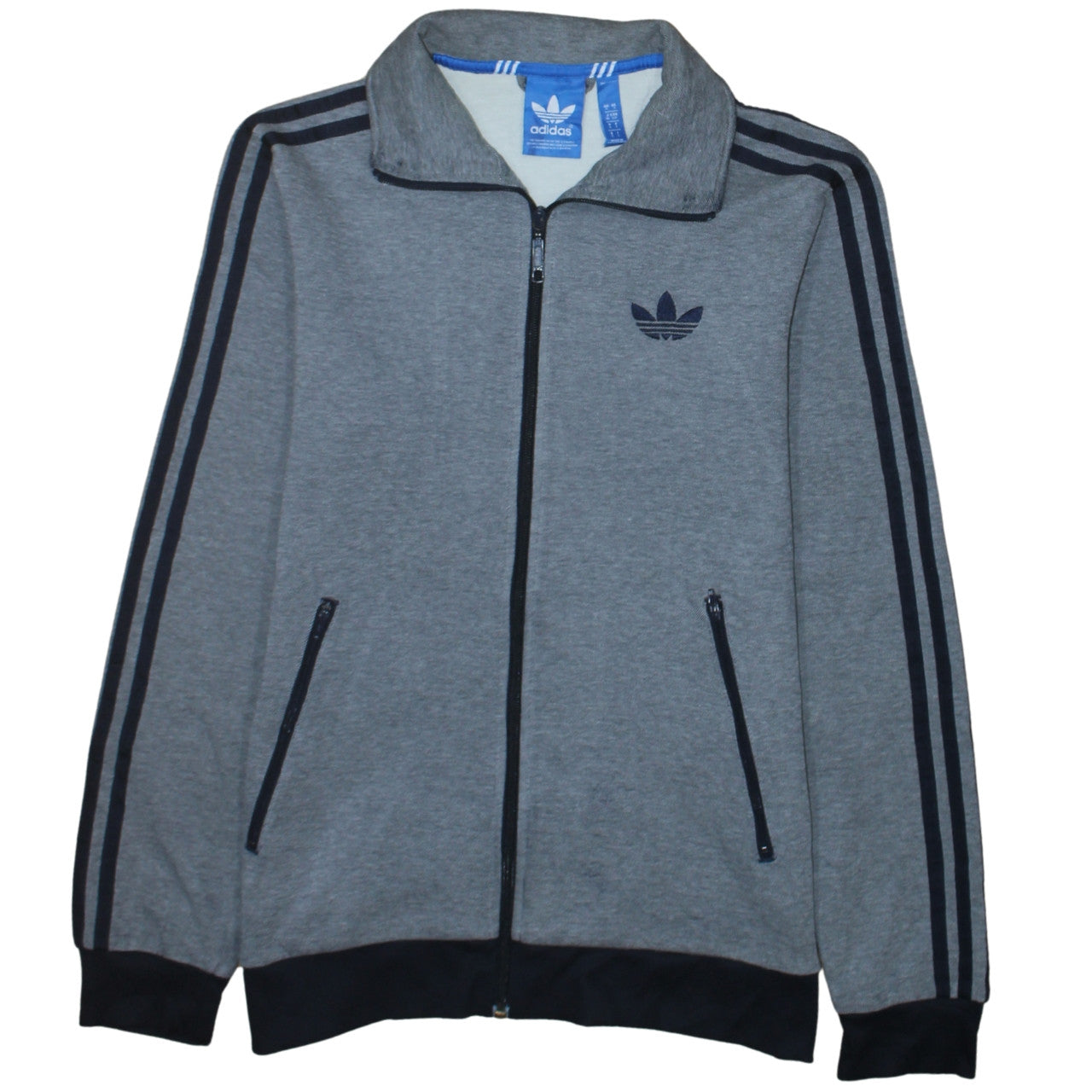 Adidas Men's Grey Track Jacket Small Regular Fit Full Zip Sports Top