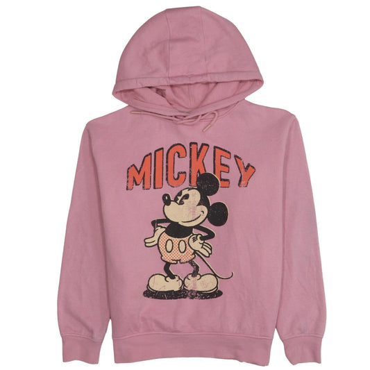 Disney Women Pink XS Pullover Hoodie Mickey Mouse Print