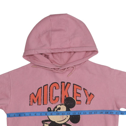 Disney Women Pink XS Pullover Hoodie Mickey Mouse Print