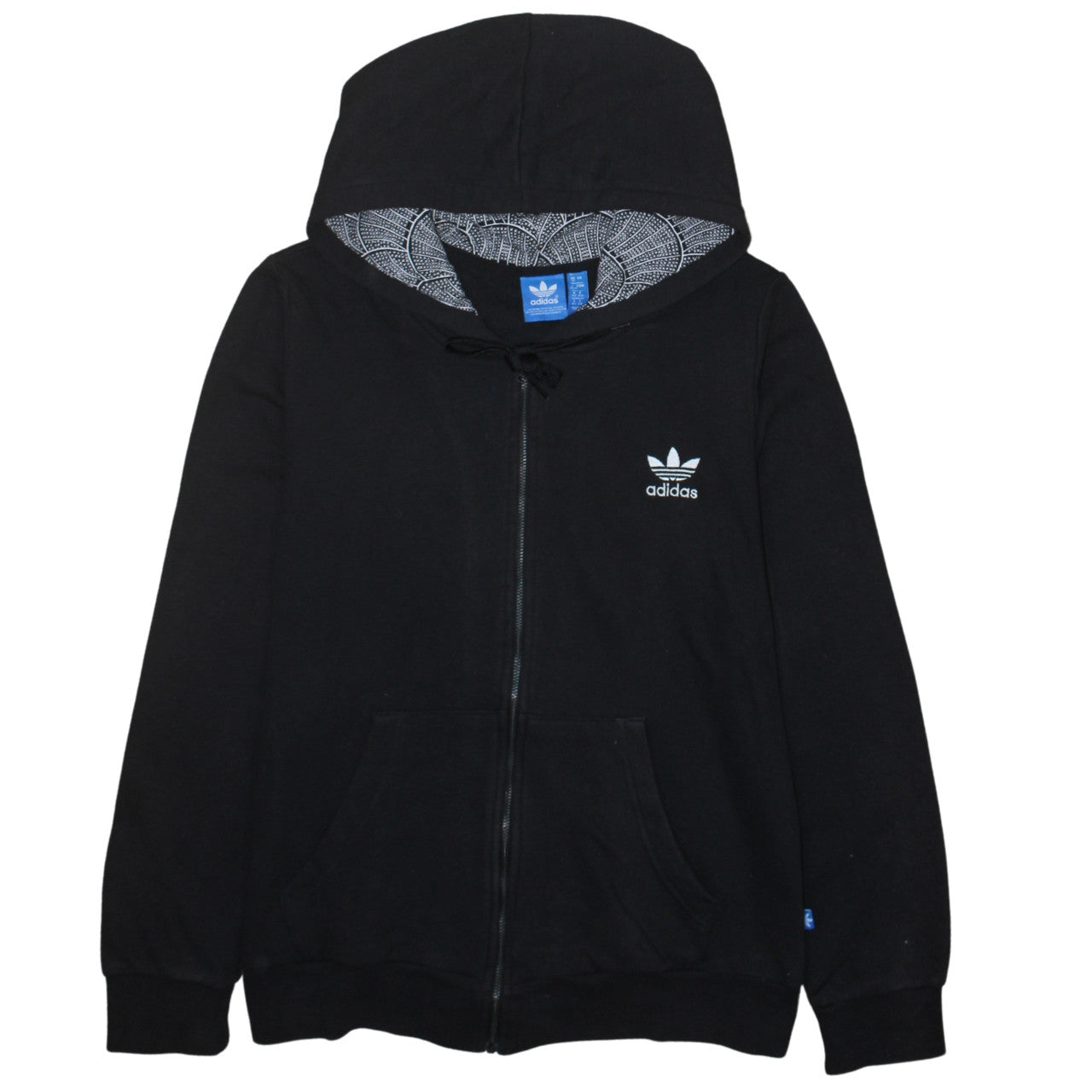 Adidas Women Black Full Zip Hoodie Size XL Hooded Sweatshirt