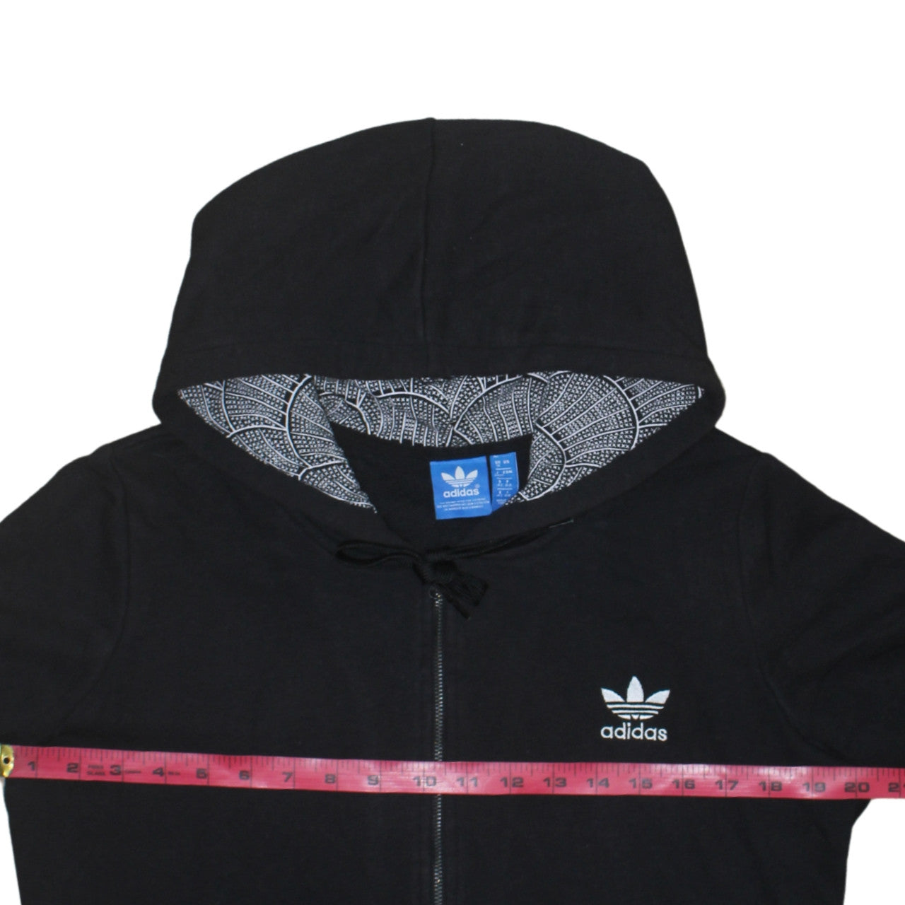 Adidas Women Black Full Zip Hoodie Size XL Hooded Sweatshirt