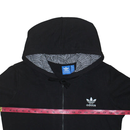 Adidas Women Black Full Zip Hoodie Size XL Hooded Sweatshirt
