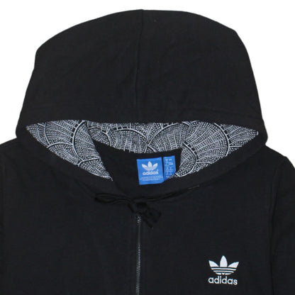Adidas Women Black Full Zip Hoodie Size XL Hooded Sweatshirt