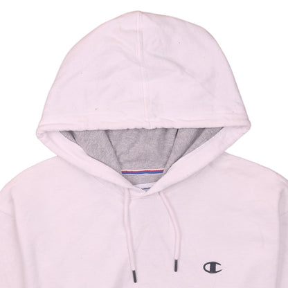 Champion Men's White Pullover Hoodie M Regular Fit Logo Fleece