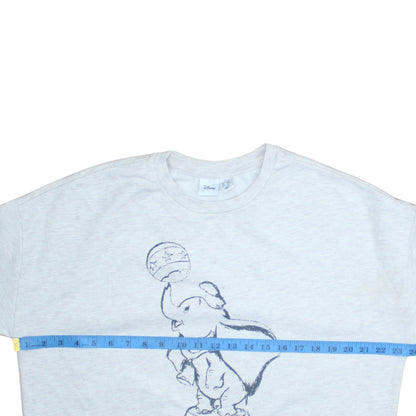 Disney Women Grey Dumbo Graphic Pullover Sweatshirt Size M 12/14