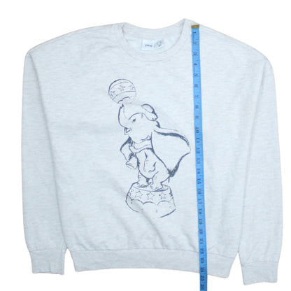 Disney Women Grey Dumbo Graphic Pullover Sweatshirt Size M 12/14