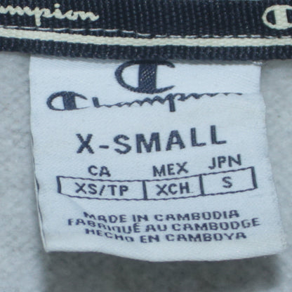 Champion Womens Grey XS Full Zip Hoodie Fleece Cotton Blend