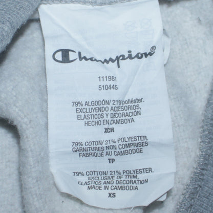 Champion Womens Grey XS Full Zip Hoodie Fleece Cotton Blend