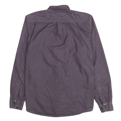 Signal Men's Purple Long Sleeve Regular Fit Cotton Button-Up Shirt L