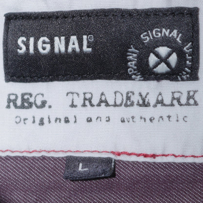 Signal Men's Purple Long Sleeve Regular Fit Cotton Button-Up Shirt L
